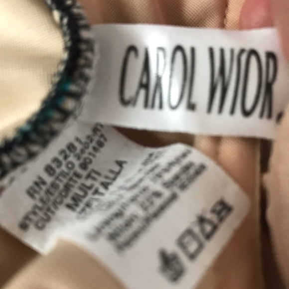 Slimming 1Piece SwimSuit Builtin Underwire Carol Wior Black Green Purple Shirred - Picture 14 of 16